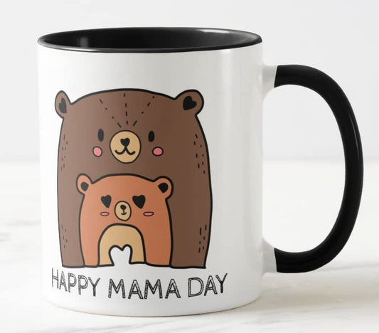 Vixar Happy Mama Day Mothers Day Bear Coloured Mug Cup Gift Birthday Work Office Christmas Tea Coffee