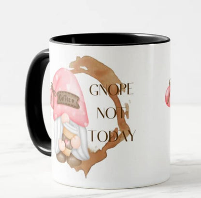 Vixar Gnome Gnope Not Today Joke Novelty Coloured Mug Cup Gift Birthday Work Office Christmas Tea Coffee