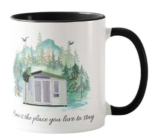 Vixar Camping,Caravan Home is The Place You Love to Stay, Holiday, Ceramic Mug Cup Coloured,11oz, Novelty Gift, Joke