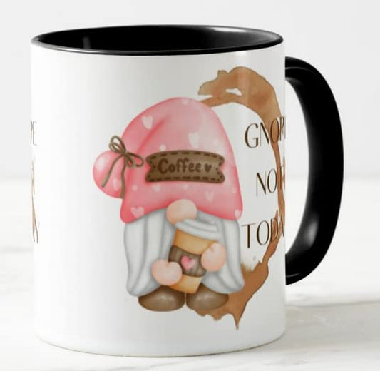 Vixar Gnome Gnope Not Today Joke Novelty Coloured Mug Cup Gift Birthday Work Office Christmas Tea Coffee