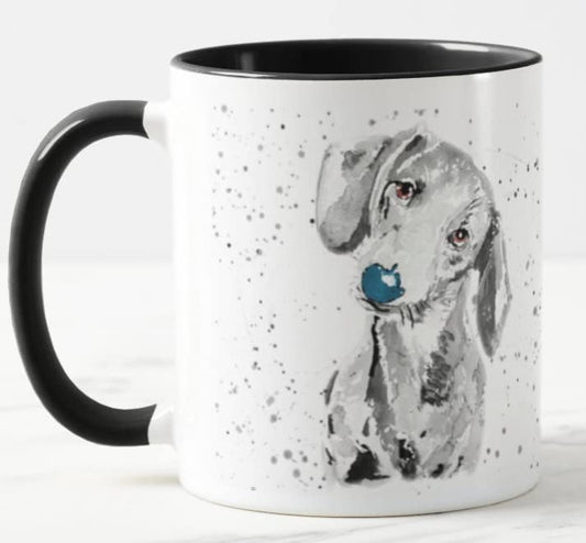 Vixar Dachshund Sausage Dog Wiener Pet Watercolour Art Coloured Mug Cup Gift Birthday Work Office Christmas Tea Coffee