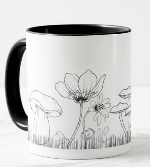 Vixar Mushrooms toadstools Joke Novelty Coloured Mug Cup Gift Birthday Work Office Christmas Tea Coffee