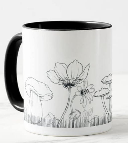 Vixar Mushrooms toadstools Joke Novelty Coloured Mug Cup Gift Birthday Work Office Christmas Tea Coffee