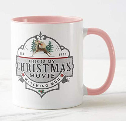 Vixar This is My Christmas Movie, Watching Mug, Christmas Coloured Mug Cup Novelty Office Birthday Christmas Coffee Gift Tea Present