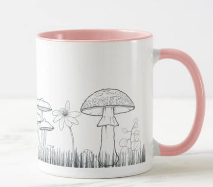 Vixar Mushrooms toadstools Joke Novelty Coloured Mug Cup Gift Birthday Work Office Christmas Tea Coffee