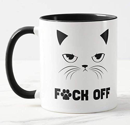 F*ck Fuck cat Swearing Mug - Funny Coffee Cat Mug, Christmas, Xmas, Birthday Gifts, Rude Sarcastic Mugs Memes Cup Brand: Vixar