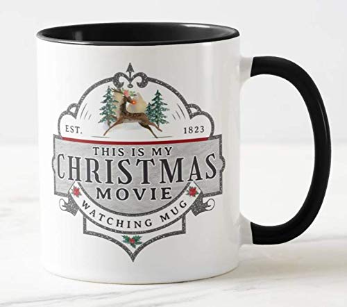 Vixar This is My Christmas Movie, Watching Mug, Christmas Coloured Mug Cup Novelty Office Birthday Christmas Coffee Gift Tea Present