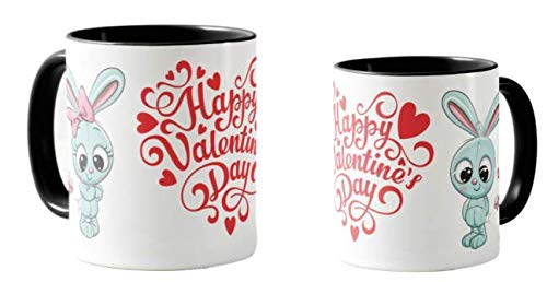 Valentines Day Gift Coloured Mug Cup11oz Ceramic Novelty Gift Rabbits, VD03