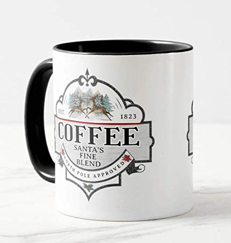 Coffee Santa's Fine Blend, The North Pole Approved, Christmas Coloured Mug Cup Novelty Office Birthday Christmas Coffee Gift Tea Present