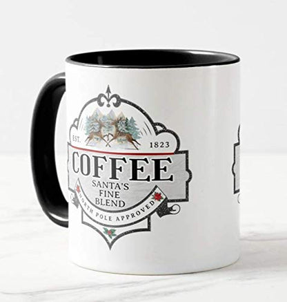 Coffee Santa's Fine Blend, The North Pole Approved, Christmas Coloured Mug Cup Novelty Office Birthday Christmas Coffee Gift Tea Present