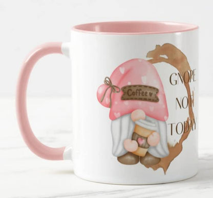 Vixar Gnome Gnope Not Today Joke Novelty Coloured Mug Cup Gift Birthday Work Office Christmas Tea Coffee
