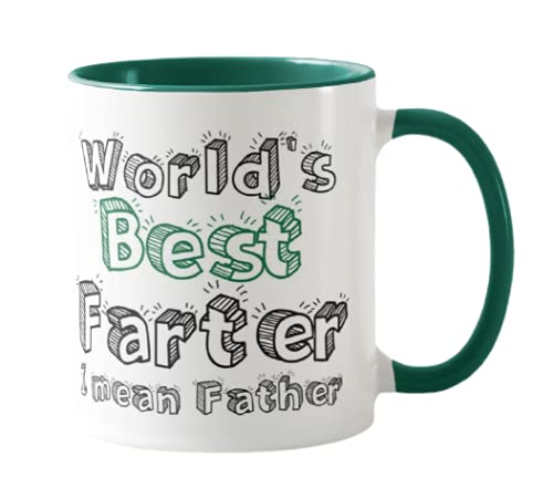 Worlds Best Farter, Mean Father, Fathers Day Gift, Dad Mug, Dad Birthday, Dad Coffee, Gift for Dad, Coloured Mug