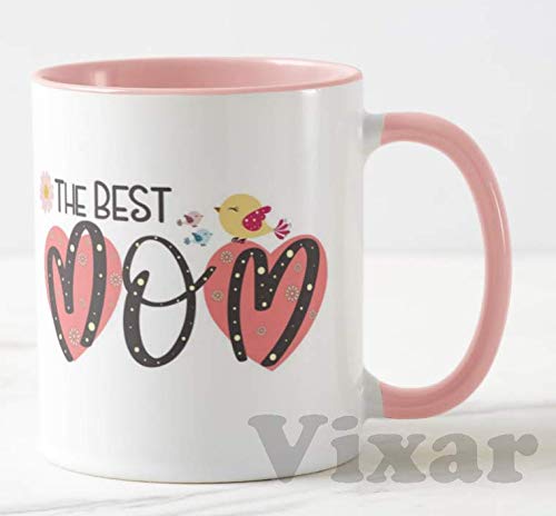 The Best Mom, Happy Mother's Day (Pink)11oz Ceramic Novelty Gift Mug Cup MD14