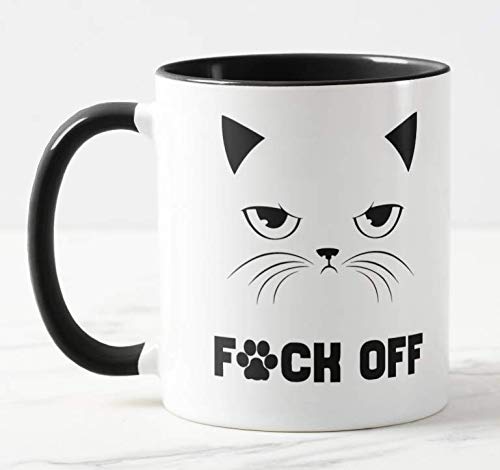 F*ck Fuck cat Swearing Mug - Funny Coffee Cat Mug, Christmas, Xmas, Birthday Gifts, Rude Sarcastic Mugs Memes Cup Brand: Vixar