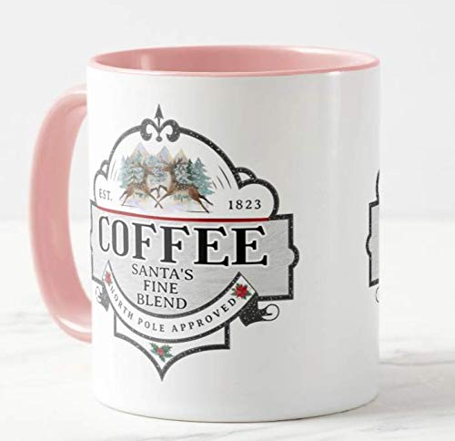 Coffee Santa's Fine Blend, The North Pole Approved, Christmas Coloured Mug Cup Novelty Office Birthday Christmas Coffee Gift Tea Present