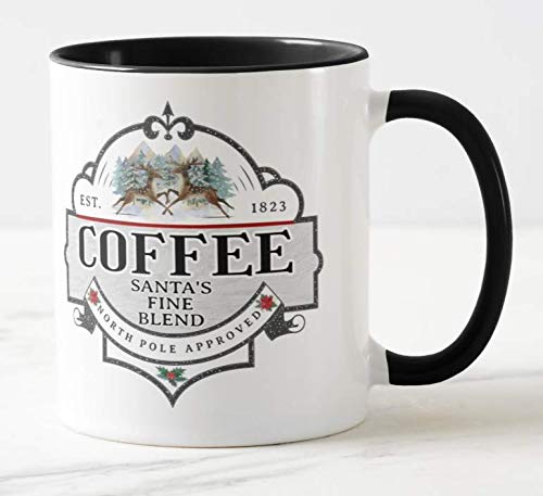 Coffee Santa's Fine Blend, The North Pole Approved, Christmas Coloured Mug Cup Novelty Office Birthday Christmas Coffee Gift Tea Present