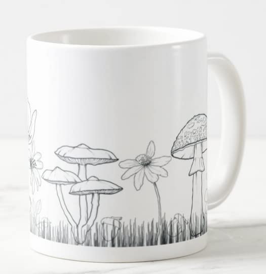 Vixar Mushrooms toadstools Joke Novelty Coloured Mug Cup Gift Birthday Work Office Christmas Tea Coffee