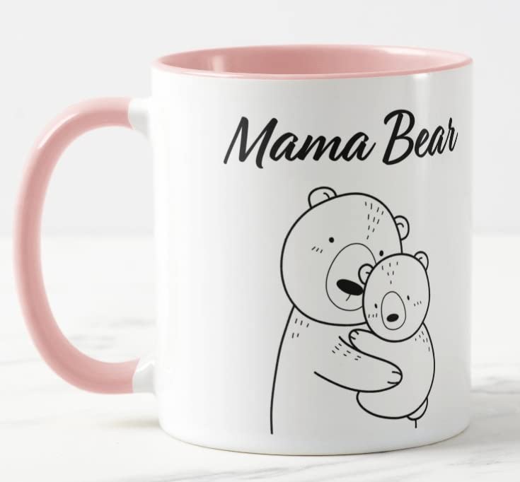 Vixar Mama Bear Mothers Day mom Mum Coloured Mug Cup Gift Birthday Work Office Christmas Tea Coffee