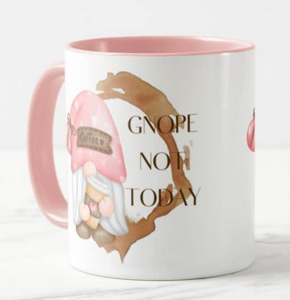 Vixar Gnome Gnope Not Today Joke Novelty Coloured Mug Cup Gift Birthday Work Office Christmas Tea Coffee
