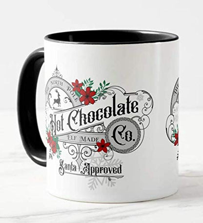 Vixar The North Pole Hot Chocolate Co. Christmas Coloured Mug Cup Novelty Office Birthday Christmas Coffee Gift Tea Present