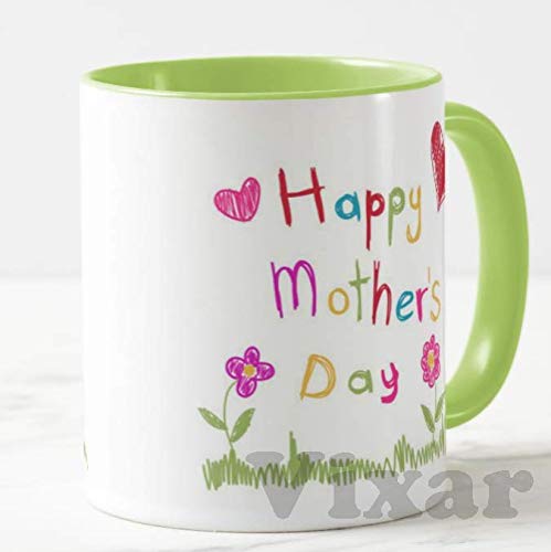 Happy Mother's Day (Green), Child Writing,11oz Ceramic Novelty Gift Mug Cup MD07