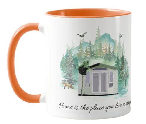 Vixar Camping,Caravan Home is The Place You Love to Stay, Holiday, Ceramic Mug Cup Coloured,11oz, Novelty Gift, Joke