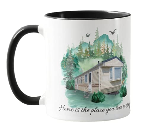 Vixar Camping,Caravan Home is The Place You Love to Stay, Holiday, Ceramic Mug Cup Coloured,11oz, Novelty Gift, Joke