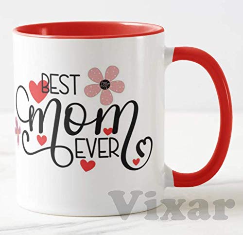 Best Mum Ever, Happy Mother's Day (Red or Black)11oz Ceramic Novelty Gift Mug Cup MD11