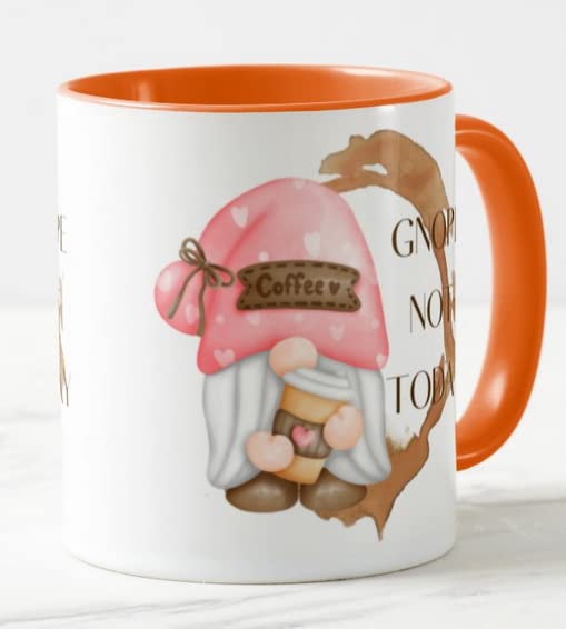 Vixar Gnome Gnope Not Today Joke Novelty Coloured Mug Cup Gift Birthday Work Office Christmas Tea Coffee