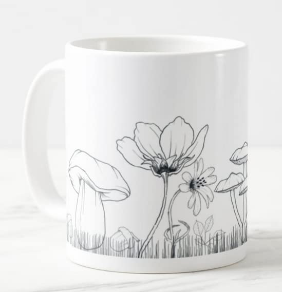 Vixar Mushrooms toadstools Joke Novelty Coloured Mug Cup Gift Birthday Work Office Christmas Tea Coffee