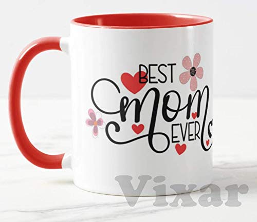 Best Mum Ever, Happy Mother's Day (Red or Black)11oz Ceramic Novelty Gift Mug Cup MD11