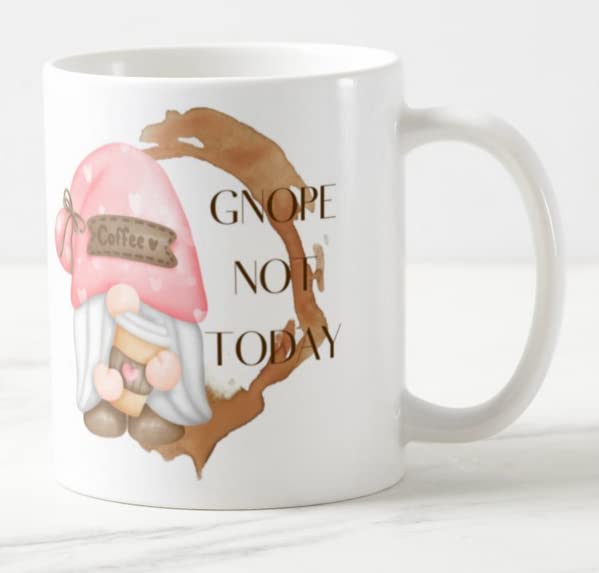 Vixar Gnome Gnope Not Today Joke Novelty Coloured Mug Cup Gift Birthday Work Office Christmas Tea Coffee