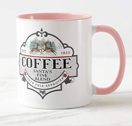 Coffee Santa's Fine Blend, The North Pole Approved, Christmas Coloured Mug Cup Novelty Office Birthday Christmas Coffee Gift Tea Present