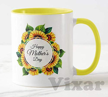 Happy Mother's Day (Yellow or Green Mug)11oz Ceramic Novelty Gift Sunflowers Mug Cup MD15