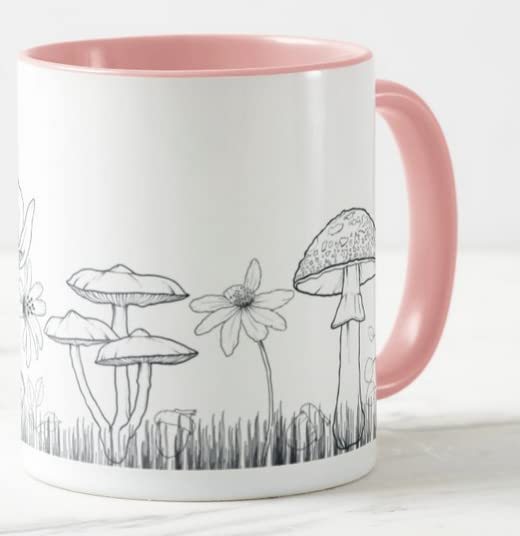 Vixar Mushrooms toadstools Joke Novelty Coloured Mug Cup Gift Birthday Work Office Christmas Tea Coffee