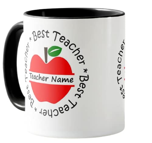 Vixar Teacher Mug - Thank You,Best Teacher,Personalised Mug Customised with Your Text, Teacher Gift from Kids, Preschhol, School Gift