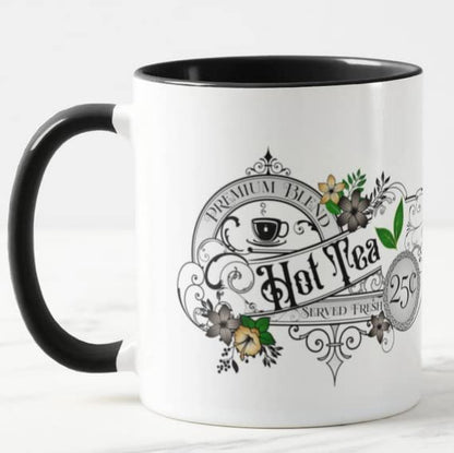 Vixar Hot Tea Premium Blend Served Fresh Coloured Mug Cup Gift Birthday Work Office Christmas Tea Coffee