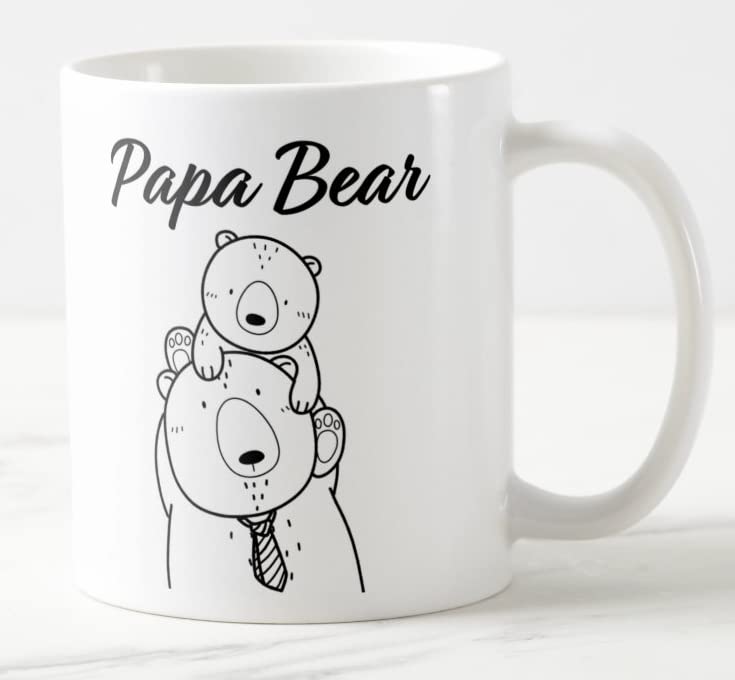 Vixar Papa Bear Fathers Day Dad Coloured Mug Cup Gift Birthday Work Office Christmas Tea Coffee