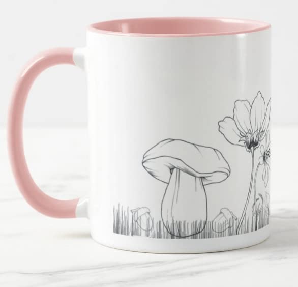 Vixar Mushrooms toadstools Joke Novelty Coloured Mug Cup Gift Birthday Work Office Christmas Tea Coffee