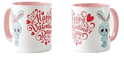Valentines Day Gift Coloured Mug Cup11oz Ceramic Novelty Gift Rabbits, VD03