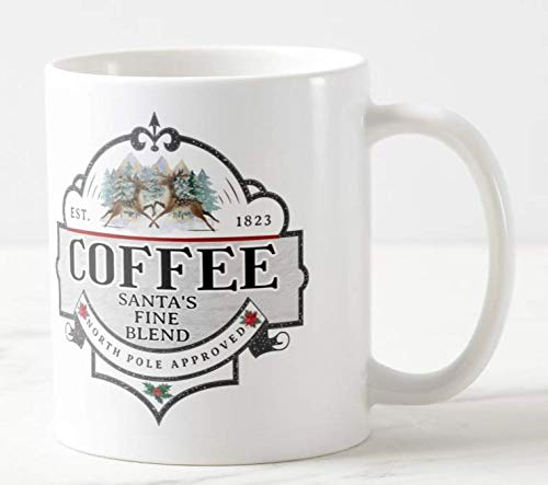 Coffee Santa's Fine Blend, The North Pole Approved, Christmas Coloured Mug Cup Novelty Office Birthday Christmas Coffee Gift Tea Present