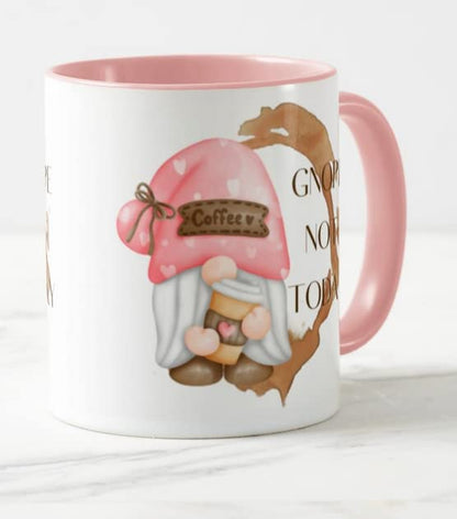 Vixar Gnome Gnope Not Today Joke Novelty Coloured Mug Cup Gift Birthday Work Office Christmas Tea Coffee