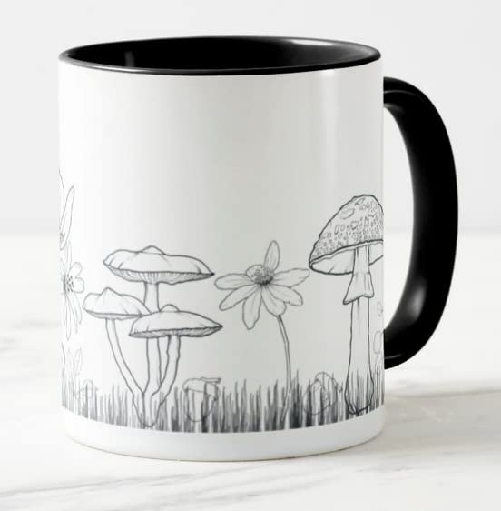 Vixar Mushrooms toadstools Joke Novelty Coloured Mug Cup Gift Birthday Work Office Christmas Tea Coffee