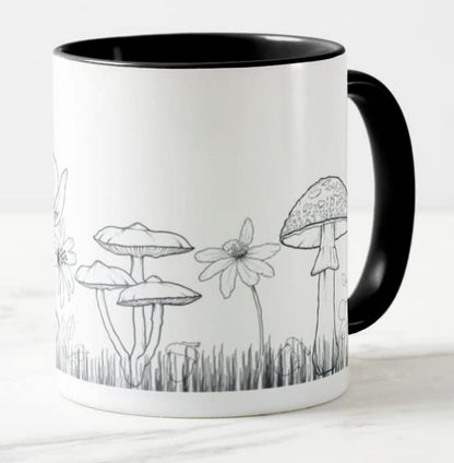 Vixar Mushrooms toadstools Joke Novelty Coloured Mug Cup Gift Birthday Work Office Christmas Tea Coffee