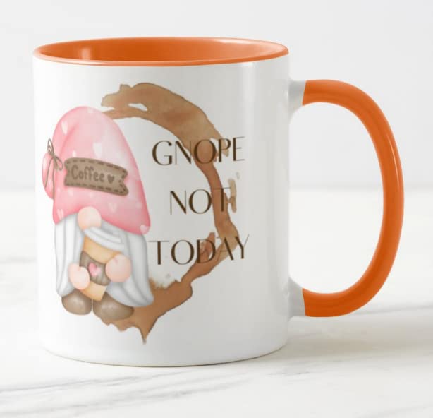Vixar Gnome Gnope Not Today Joke Novelty Coloured Mug Cup Gift Birthday Work Office Christmas Tea Coffee