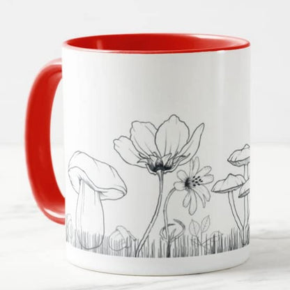 Vixar Mushrooms toadstools Joke Novelty Coloured Mug Cup Gift Birthday Work Office Christmas Tea Coffee