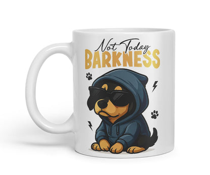 Vixar Not Today, Barkness Dachshund Dog Mug – Coloured Ceramic Mug Cup Gift, 11oz (Black)