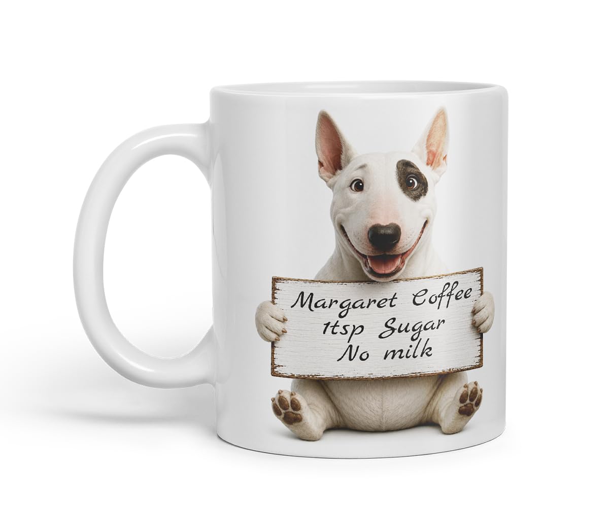 Vixar Personalised English Bulldog Dog Pet Mug with Name or Custom Message – Cute Animal Coloured Ceramic Mug Cup Gift, 11oz (Black)