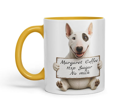 Vixar Personalised English Bulldog Dog Pet Mug with Name or Custom Message – Cute Animal Coloured Ceramic Mug Cup Gift, 11oz (Black)
