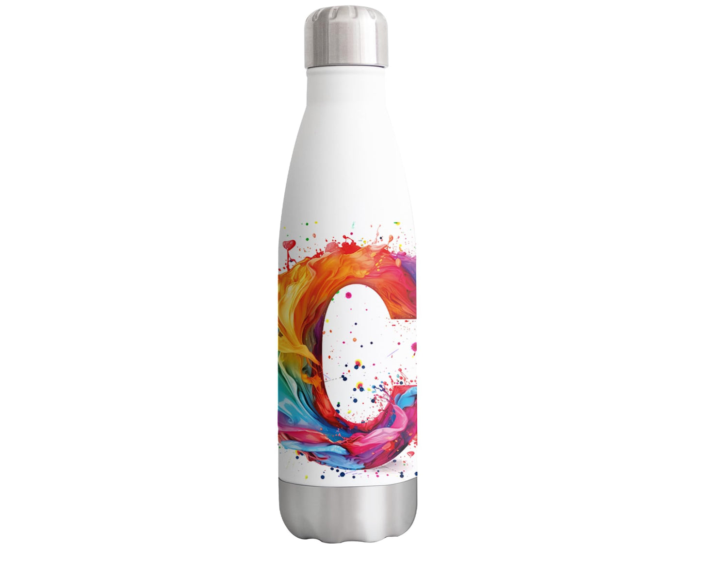 Letters Alphabet A-Z Monogram Watercolour Bottle double Wall insulated Stainless steel sport Drinks 500ml